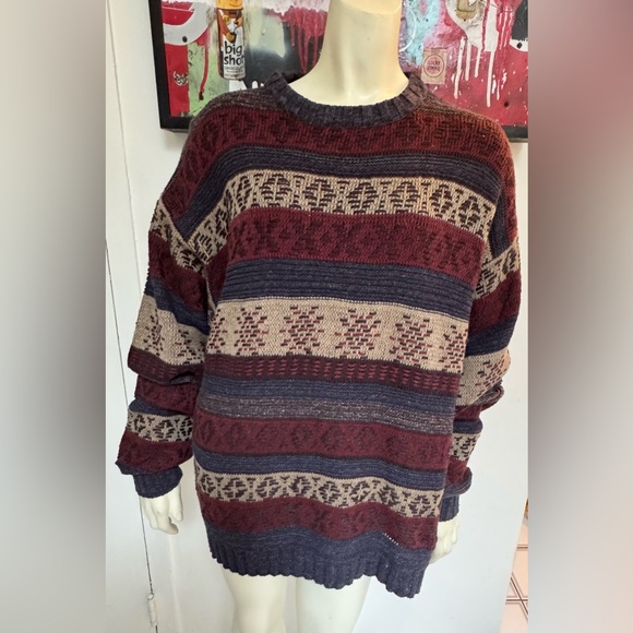 Ralph Lauren Chaps Mens Vintage 80’s multicolor knit sweater Hong Kong